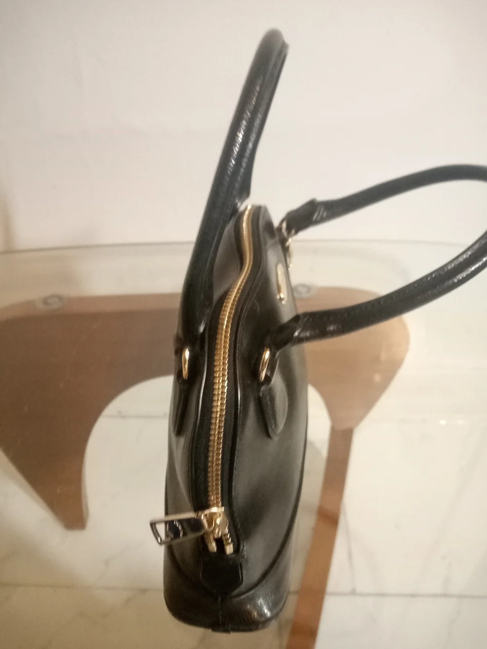 Coach Black Dome Satchel with Gold Hardware